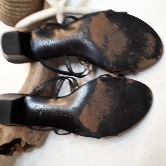 Liz Claiborne Vintage Black Leather Strappy - Picture 8 of 9